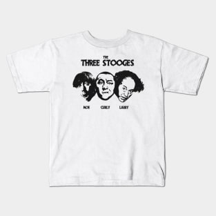 They are the amazing Three Stooges. Moe, Curly and Larry. Kids T-Shirt